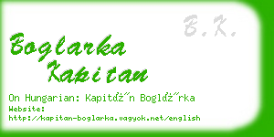 boglarka kapitan business card